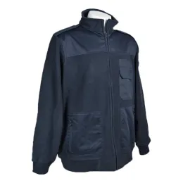 Fleecejacke PELKOTEX, navyblau, mit Schulterklappen