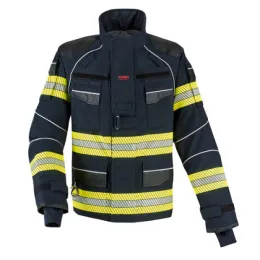 Einsatzjacke THL X-pro Solution, dunkelblau, Rückenaufdruck FEUERWEHR leuchtgelb